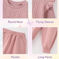 thumbnail image 7 of GYRATEDREAM Toddler Girls 2 Piece Outfits Ruffle Long Sleeve Pullover Sweatshirts and Sweatpants Fall Clothing Sets, 7 of 7