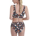 thumbnail image 3 of Haiem Cute Puppy Women's High Waisted Bikini Set Two Piece Bathing Suits High Cut Bikini Cut Out Swimsuits Scoop Neck Swimsuit-Small, 3 of 8