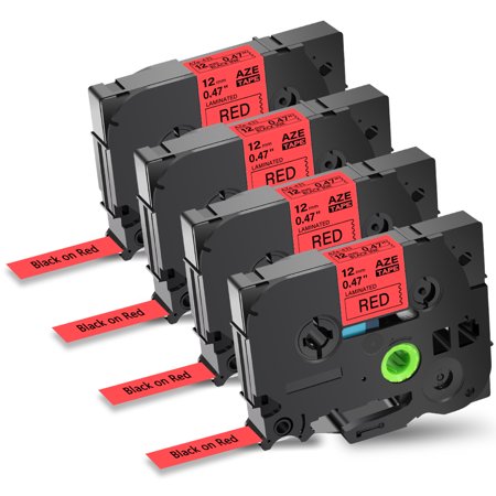 GREENCYCLE 4PK Black on Red 12mm TZ TZe TZe-431 TZ-431 TZe431 TZ431 ...