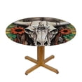 thumbnail image 3 of HAOXIT Cow Skull Round Tablecloth Home Decor,Country Decor Waterproof Washable Tablecloths for Camping and Banquet Indoor and Outdoor Use 54-58, 3 of 8