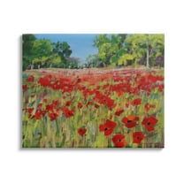 Stupell Vivid Poppy Field Modern Scenery Botanical & Floral Painting Gallery Wrapped Canvas Print Wall Art
