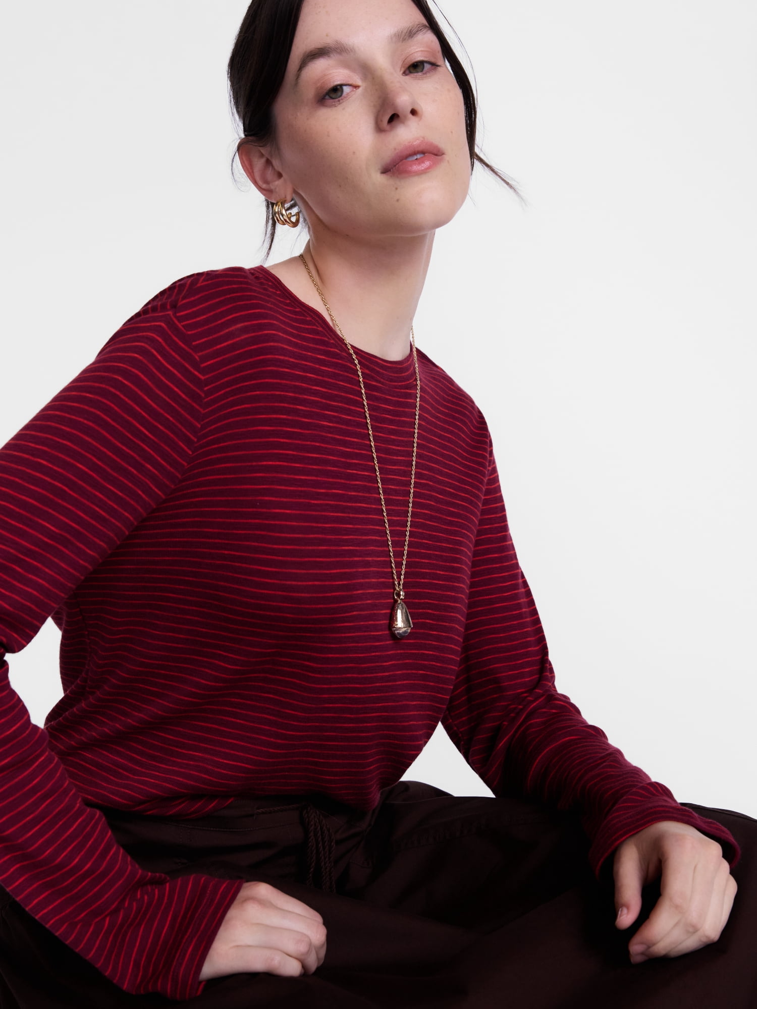 Scenario Women's Oversized Tee with Long Sleeves, Sizes XS-XXXL