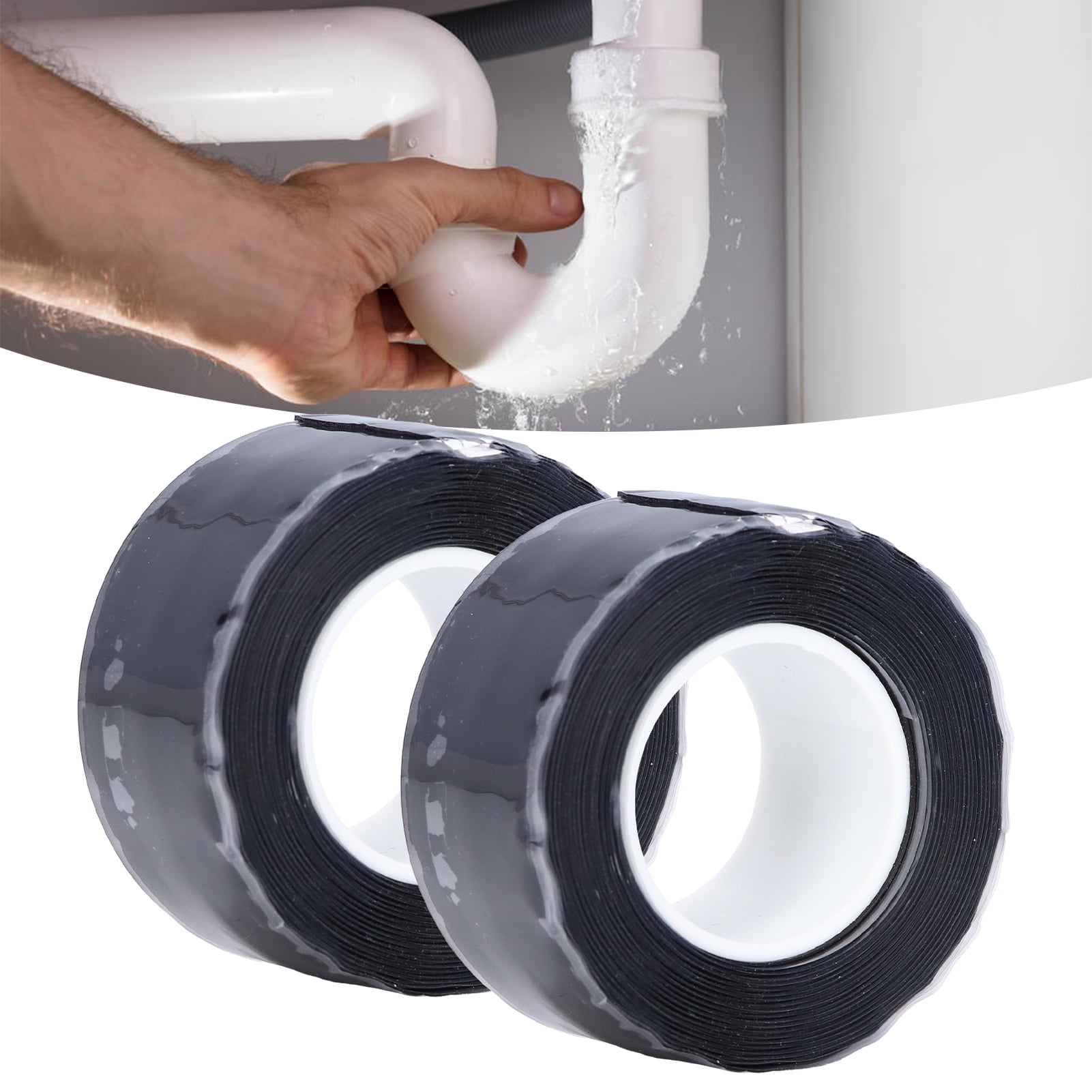 Tebru Water Pipe Tape,2 Roll/Set 2.5cmx3m Electrical Tape Silicone Self Fusing Tape Pipeline Water Pipe Repair Tape For Garden,Pipeline Tape