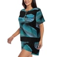 thumbnail image 2 of Kdxio Blue Viper Snake1 Print Pajamas Sets for Women Short-Sleeved Pjs with Lounge Shorts Two Piece Sleepwear S-4XL, 2 of 5