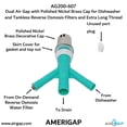 thumbnail image 2 of Dual Air Gap with Polished Nickel Brass Cap for Dishwasher and Tankless Reverse Osmosis Filter and Extra Long Thread (AG200-607, AG200-X07, AMERIGAP), 2 of 9