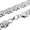thumbnail image 3 of QQTDFG 6/8/11mm Fashion 316L Stainless Steel Women Men's Chain Flat Byzantine Necklace-8mm-8inch bracelet-Silver, 3 of 6