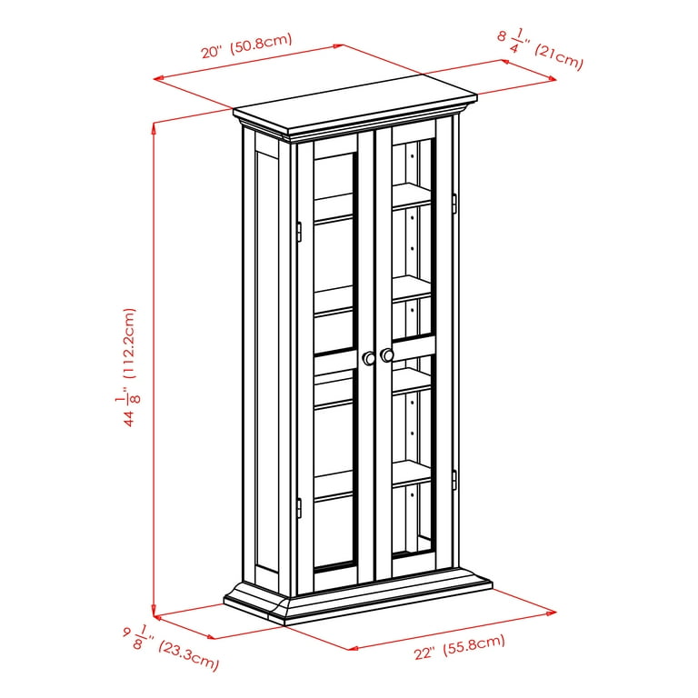 Winsome Wood Holden Media Cabinet with Glass Doors, Walnut