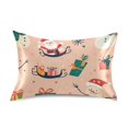 thumbnail image 7 of Yayeee Pillowcase Queen Size Set of 2 Satin Wrinkle Resistant Pillow Case, Beige Christmas Snowman, 7 of 7