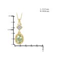 thumbnail image 2 of JewelersClub Silver Necklaces for Women –Silver Necklace for Women 14K Gold Plated Silver – Green Amethyst Necklace Centerpiece, White Diamond Accents – Hypoallergenic Pendant, 2 of 4