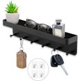 thumbnail image 1 of Estante para llaves con estante, soporte para llaves negro, organizador de llaves autoadhesivo, almacenamiento de llaves Sincero Hogar, 1 of 2