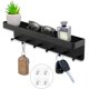 thumbnail image 1 of Estante para llaves con estante, soporte para llaves negro, organizador de llaves autoadhesivo, almacenamiento de llaves Sincero Hogar, 1 of 2