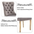 thumbnail image 5 of MIKIBAMA High-End Tufted Velvet Dining Chair Set of 2, Solid Wood Contemporary, Golden Stainless Steel Plated Legs and Nailhead Trim, Gray and Gold, 5 of 11