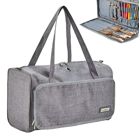 GASTROPOD Organizer Bag for Knitting Projects,Large Tote Bag for Storage Yarn Supplies,Organizer Tote for Weave Tools Crochet Accessories Needles/Hooks,Lightweight Holder with Adjustable Strap