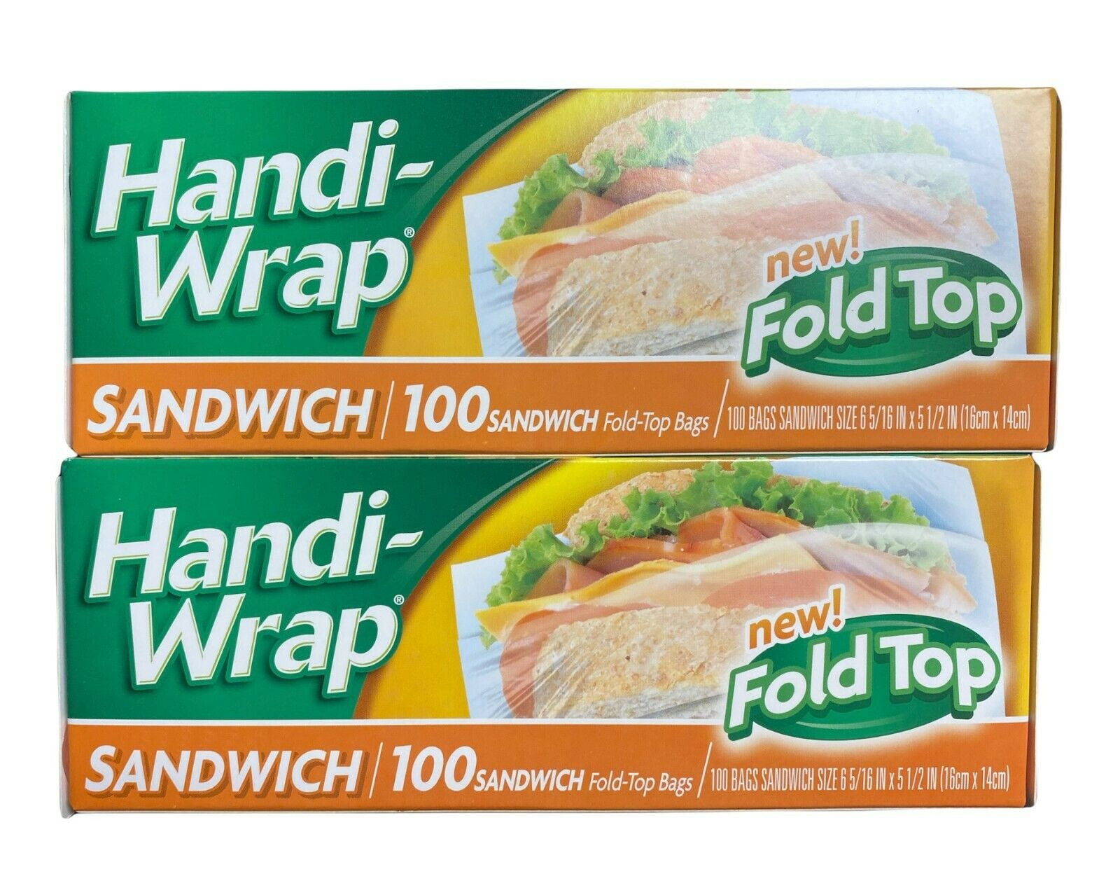 300 Fold Top Sandwich Bags Lunch Treat Baggies Snack School Plastic Food  Storage 