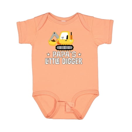 

Inktastic Papa Little Digger Construction Truck Gift Baby Boy Bodysuit