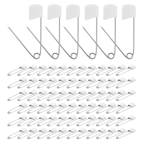 LOLIPPYY 100 Assorted Color Baby Safety Pins for Clothes Use, Durable Iron and Plastic, Easy OneHanded Operation