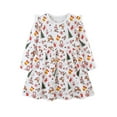 thumbnail image 4 of HWJAD Toddler Girls Cute Ruffles Long Sleeve Christmas Dress Kids Xmas Tree Holiday Party A Line Midi Dresses 2-7 Years, 4 of 9