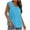 Light Blue, variant on Women's Button Shirts Tank Tops Summer Sleeveless Crewneck Lounge Tanks Solid Color Loose Lightweight Tunics Tops White 3X-Large