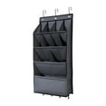 thumbnail image 2 of Zapatero de puerta para dormitorio, soporte para zapatos colgante de tela Oxford, plegable, para colocar sobre la puerta Gris 11 rejillas, 2 of 9