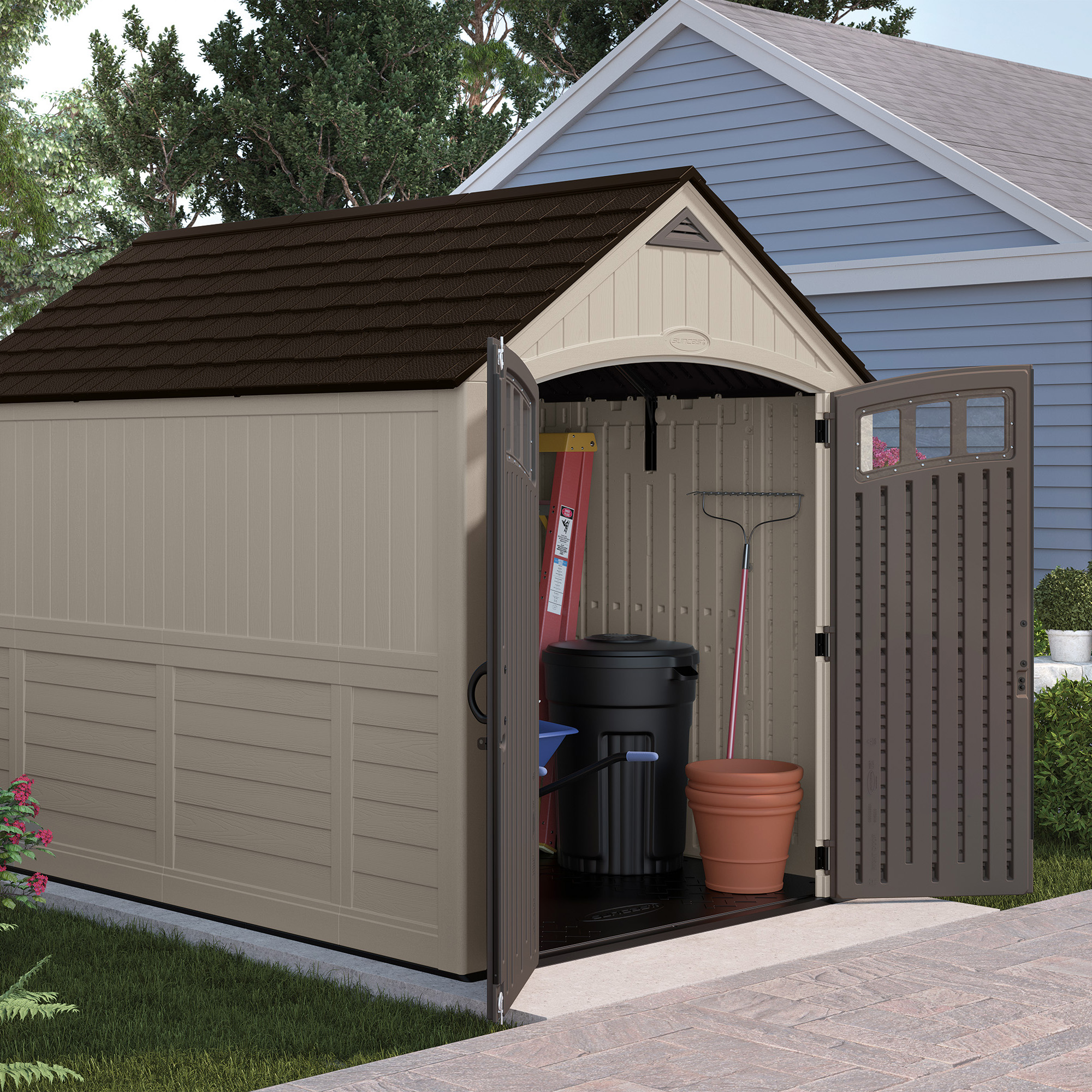 Suncast 481 Cu Ft 7 X 10 Carlisle Outdoor Resin Storage