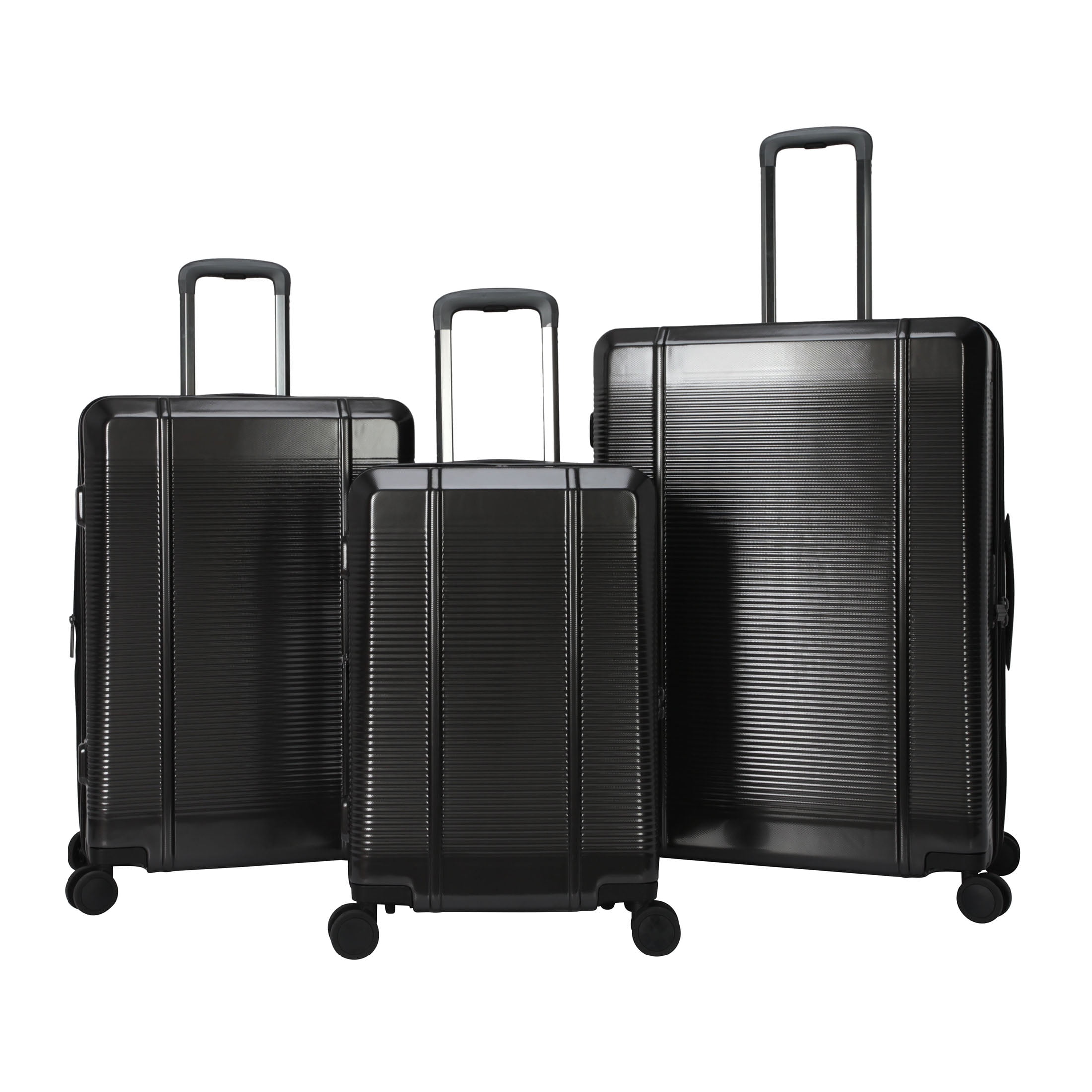 btL 24-inch Checked Expandable Hardside Upright Luggage With 360-Spinner Wheels and Divider Pockets, Black
