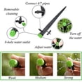 thumbnail image 3 of 50 microaspersores de riego por goteo, emisores de riego de flujo de agua de 360 grados y 8 orificios para tubo de 1/4 (4-7 mm), para sistema de riego por goteo de jardín, verde, 3 of 5
