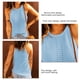 thumbnail image 4 of Camiseta Sin Mangas De Punto Para Mujer, Camisas De Punto Sin Mangas Para Mujer A La Moda, Ropa Cómoda, Color Puro Para El Trabajo Cergrey Azul cielo L, 4 of 6