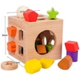 thumbnail image 2 of Juguetes educativos para niños en edad preescolar con selector de formas de madera para 1 2 3 años perfke Rompecabezas de clasificación de formas, 2 of 9