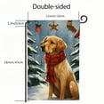 thumbnail image 3 of PHYHOO  Merry Christmas Golden Retriever Dog Garden Flag Double Sided, Burlap Welcome Winter Christmas Tree Garden Yard Flags for Xmas Outside Outdoor Decoration White, 3 of 6
