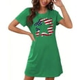 thumbnail image 4 of Tnhcen Women's USA Patriotic 4th of July Print Plus Size Short Sleepwear Dress | Crewneck Short Sleeve Casual Loungewear | S-2XL Pajamas Set, 4 of 7