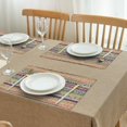 thumbnail image 3 of Yellow and Pink Geometric Boho Pattern Summer Placemats Table Placemats Set Of 4-Linen Kitchen Washable Placemats Table Mats 11.8"x17.7" Non-Slip Heat Resistant, 3 of 6