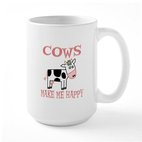 CafePress - Cows Large Mug - 15 oz Ceramic Large White Novelty Mug