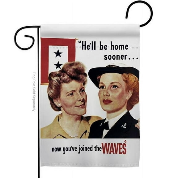 US Brotherhood G183032-BO 13 x 18.5 in. Joined the Waves Garden Flag with Armed Forces Veterans Double-Sided Decorative Vertical Flags House Decoration Banner Yard Gift