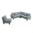 thumbnail image 4 of MAYEERTY Grey Massa Flannel 4-Piece Couch Living Room Sofa Set, 4 of 5