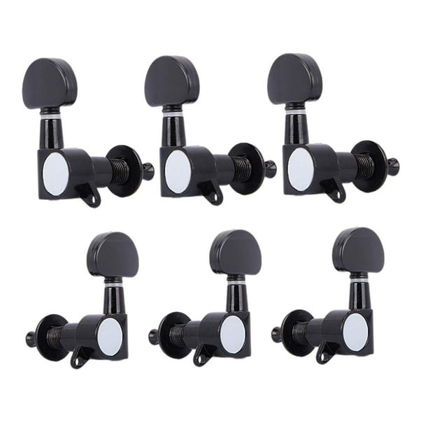 6 piezas 3L3R clavijas de afinación para guitarra acústica perillas de afinación para guitarra acústica Negro