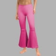 thumbnail image 2 of Women's Flared Leg Pants - High Waist Wide Leg Trousers, Dance & Casual Wear (XS-XXXXL, 14 Colors) | Yubnlvae | Ladies Solid Color High Waist Slim Fit Casual Flared Pants (Hot Pink | 3XL), 2 of 8