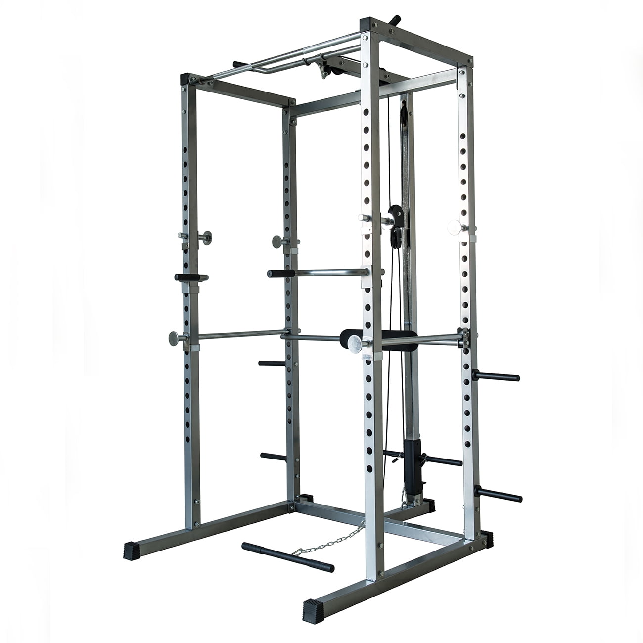 Akonza Athletics Fitness Power Rack with Lat Pull Attachment w Weight Holder Exercise Station Function by Akonza