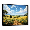 thumbnail image 2 of Designart "Meadow Bliss Yellow Flowers III" Landscapes Framed Wall Art - Traditional Yellow Meadow Entryway Framed Wall Art Print, 2 of 6