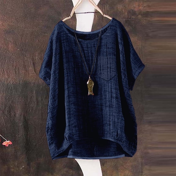 Breathable Linen Tops for Women Beach Vacation Flowy Summer Outfit