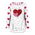 thumbnail image 4 of Diufon Hauts de la Saint-Valentin pour Femmes Manches Longues Col Rond Chandail Chemise Tendance Mignonne Robe Imprimée à Sequins Blouse, 4 of 4