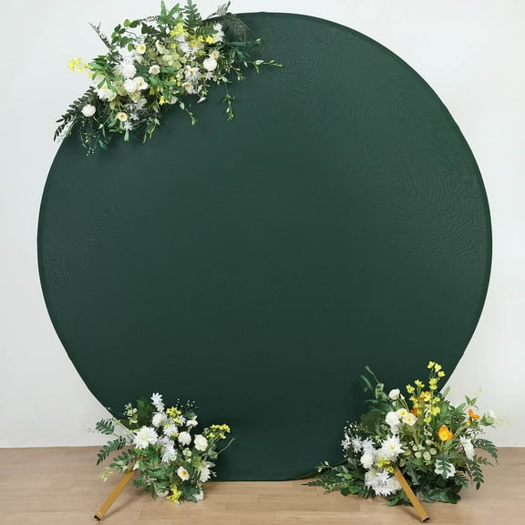 Efavormart 7.5ft Matte Hunter Emerald Green Round Spandex Fit Wedding Arch Backdrop Cover - 2-Sided Custom Fit Backdrop Stand Arch Cover