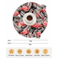 thumbnail image 6 of 13 Inch Round Placemats Set of 6, Red Flamingo Non Slip Heat Insulation PP Table Mats, Summer Tropical Plants Leaves Botanical Black Washable Place Mats for Kitchen Dining Party Table Decor, 6 of 7