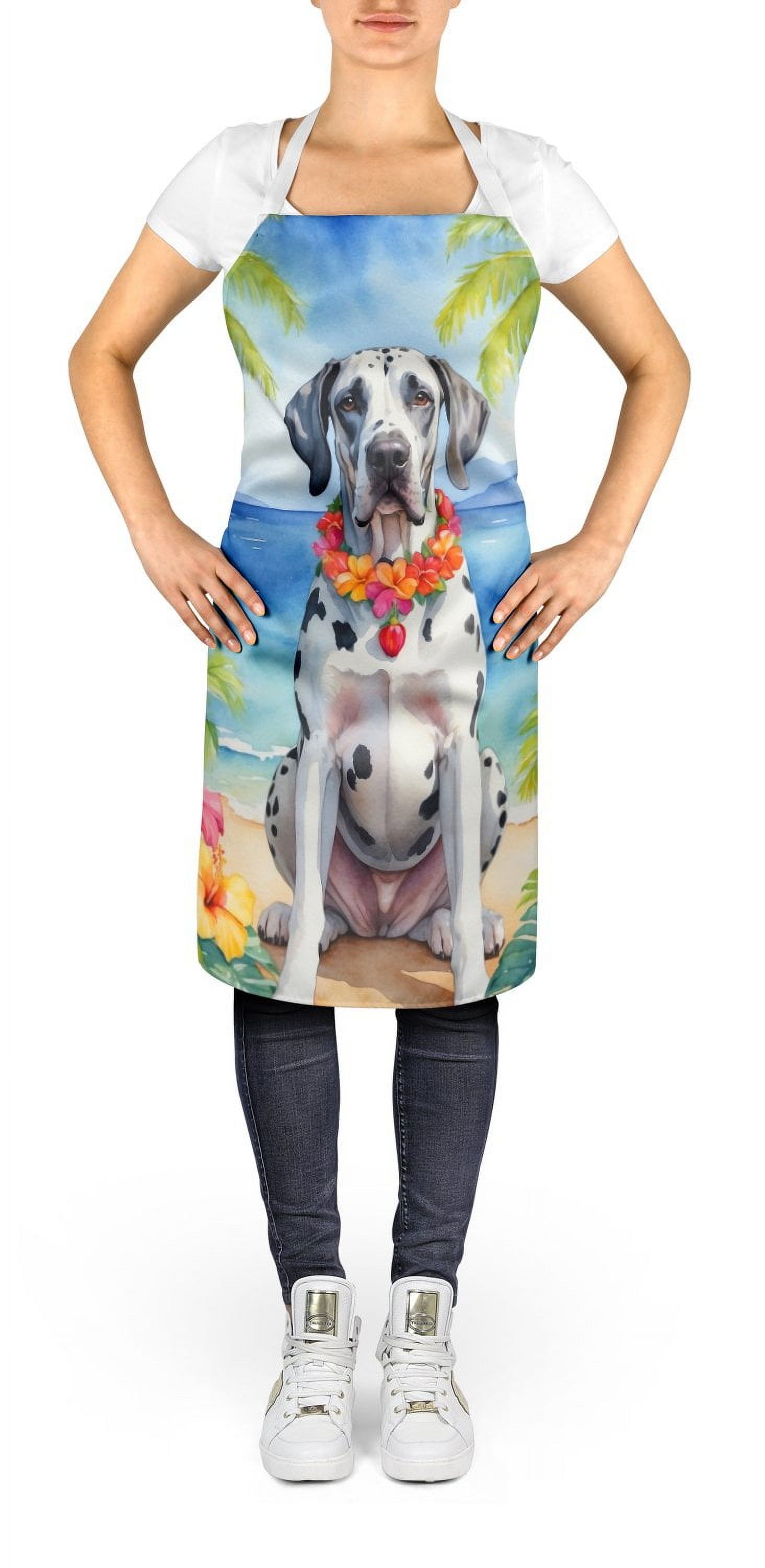 Great Dane Luau Apron 27 in x 30 in