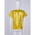 thumbnail image 5 of vastwit Kids Boys Girls T-Shirt Hip-hop Jazz Dance Tops Short Sleeve Sequins Solid Color Tee Tops Gold 140, 5 of 7