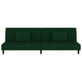 thumbnail image 3 of vidaXL 2-Seater Sofa Bed with Two Pillows Dark Green Velvet, 3 of 5