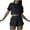 Black, variant on Fashion 2 Piece Outfits for Women Casual Solid Color Short-sleeved Shorts Set Short-sleeved Crew-neck Top/shirt Set