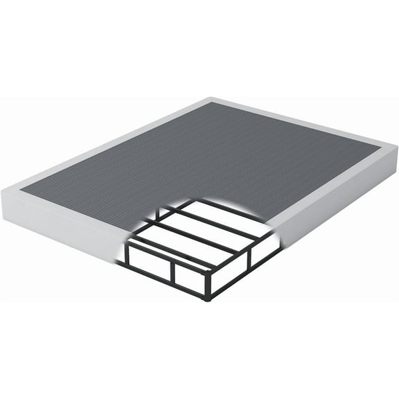 Box Spring Full Size Bed 9 Inch - Heavy Duty Box Spring Mattress Foundation Metal Bed Base with Fabric Cover, Noise Free Easy Assembly Non Slip/Non-Slip/Easy Assembly