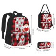 thumbnail image 2 of Pofeuu Buffalo Plaid Love And Gnome Print Backpack Travel Backpacks With Lunch Bag Pencil Bag Set 3 pcs Set Cartoon Backpack, 2 of 7