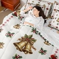 thumbnail image 4 of Homewish Golden Bell 7-Piece Bedding Comforter Set for Teens Boys Girls,Merry Christmas King Bedding Sets,Xmas Chic Flower Ultra Soft Bed Sheets,Super Cozy Room Decor,Reversible, 4 of 8
