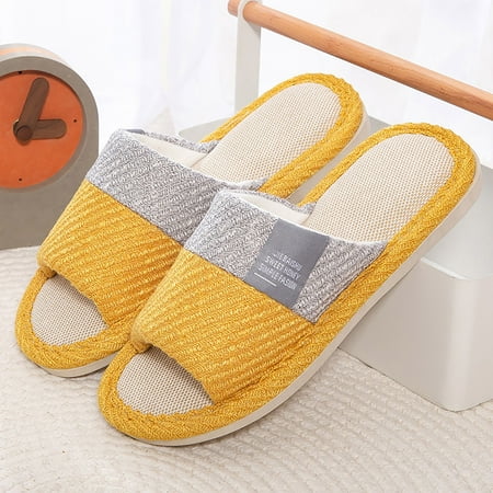 

〖Yilirongyumm〗 Yellow 38 Slippers For Women Slippers For Women Memory Foam Indoor Shoes Flip Flops Breathable Open Toe Sandals Comfort House Slippers